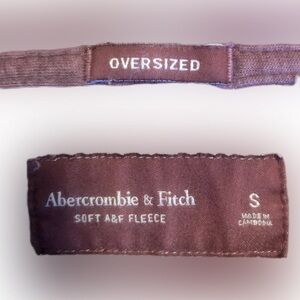 Oversized Abercrombie & Fitch Soft A&F Fleece Zip Up Burgundy Sz S Sweatshirt